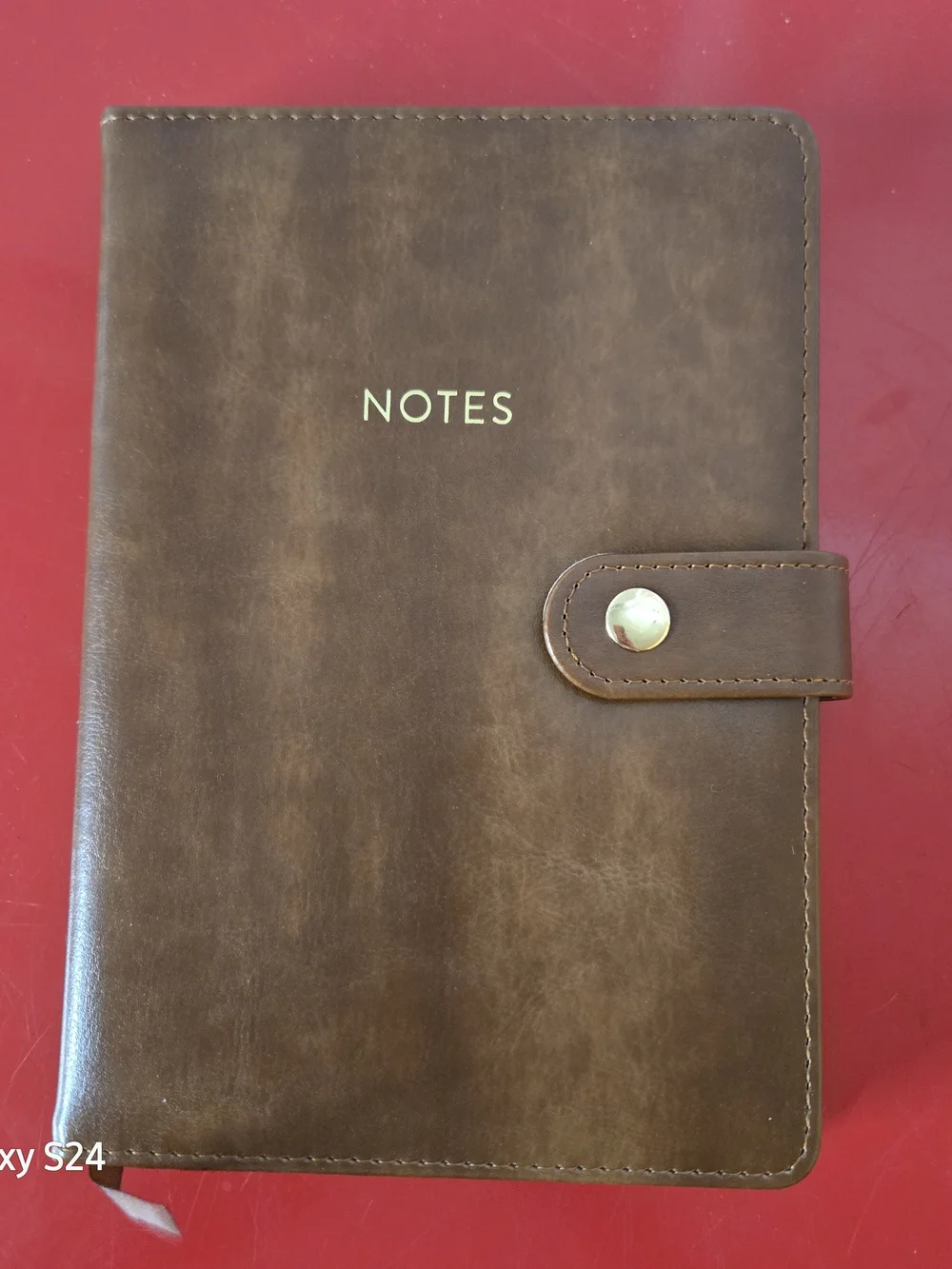 Eccolo Brown Faux Leather Notes Cover with Snap Strap